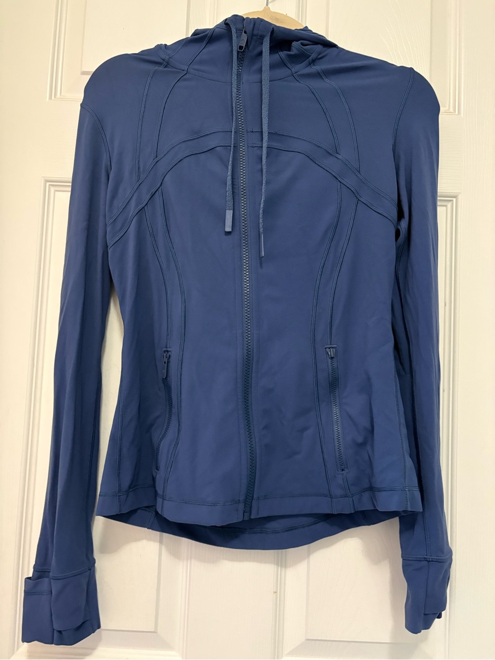 Lululemon hooded define jacket pitch blue *has small flaw - see description* - Picture 2 of 6